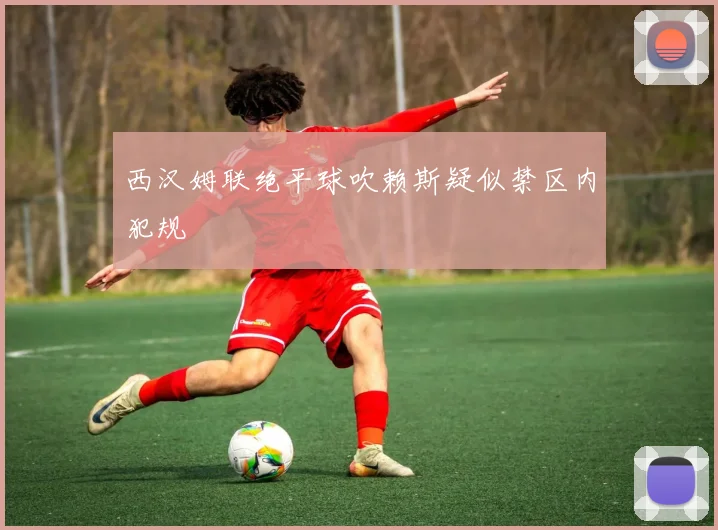 西汉姆联绝平球吹赖斯疑似禁区内犯规