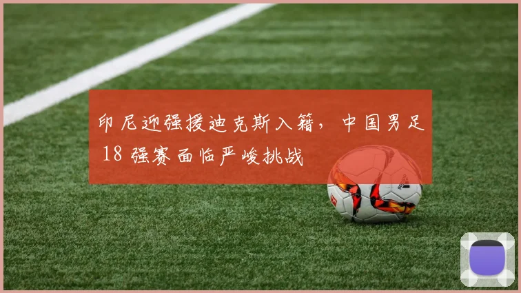 印尼迎强援迪克斯入籍，中国男足 18 强赛面临严峻挑战